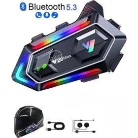 Resim Kafkas Store Tkndy 16 Mod Rgb Işıklı Motosiklet Intercom Çift Telefon Destekli 