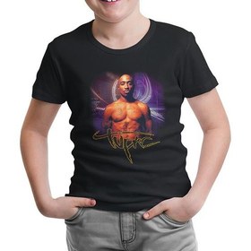 Resim Lordd T-Shirt Lorddd T-Shirt T-Shirt Tupac Shakur Siyah Çocuk Tshirt 