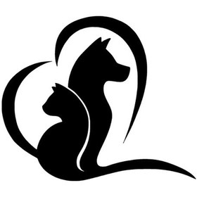 Resim Kedi Köpek Sevgisi - Araç, Oto, Laptop, Duvar Uyumlu Sticker 40 36 Cm 