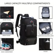 Resim Motion003 Enoshı 17.3 Laptop Çantası Beyaz Usb Şarj Portlu Ayakkabı Bölmeli Dayanıklı Polyester Sırt Çantası Hafta Sonu Gezileri İçin Arka Kapak 