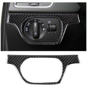 Resim Audi Q3 2013-2018 İçin Karbon Fiber Araba Far Anahtarı Dekoratif Etiket 1 Adet 