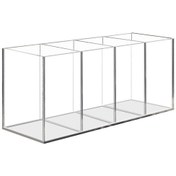 Resim Ganzhoushop Akrilik 4 Bölmeli Şeffaf Kalemlik - Masaüstü Kırtasiye Depolama Makyaj Fırçaları Tutucu Masa İçin, Akrilik Düzenleyici Kalemlik Masa Düzenleyici 