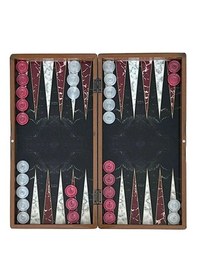 Resim Marble Siyah Büyük Boy Tavla Takımı 