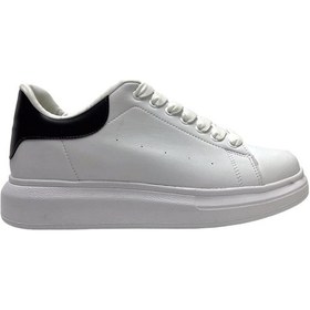 Resim Unisex Yüksek Taban Günlük Spor Sneaker Ayakkabı Beyaz Siyah-beyaz Sıyah Beyaz - Siyah 