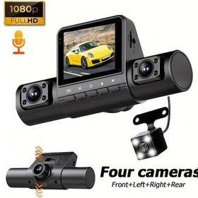Resim Topshop1 M80 4 Kanallı Araç Kamerası 1080p Araba Dvr Kayıt Cihazı Ön 720p Sol Sağ Arka Gece Görüşü 24h Park Modu 