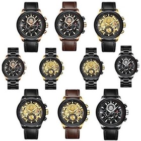 Resim Fastbuy Erkek Vava Voom 2311p-yh Gümüş Kabuk Siyah Kuşak Su Geçirmez Spor Takvim Rahat Kuvars İçi Boş Çok Renkli İzle Çok Renkli 