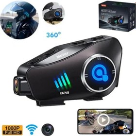 Resim Motosıklet Kask Bluetooth Kulaklık Intercom Su Geçirmez Kameralı Hd1080p 