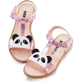 Resim Denokids Kız Çocuk Sandalet Parlak Suni Deri Panda Aplikeli Çok Renkli 27 Numara 