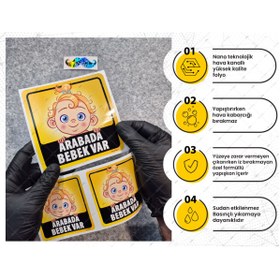 Resim Bay Etiket Bob14 Arabada Bebek Var Etiketi (Kız Çocuğu) Arabalara Özel Nano Teknolojik Malzeme 