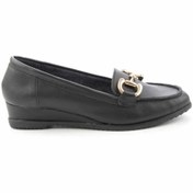 Resim Bambi Siyah Hakiki Deri Kadin Loafer Ayakkabi K01196001203 Bambi