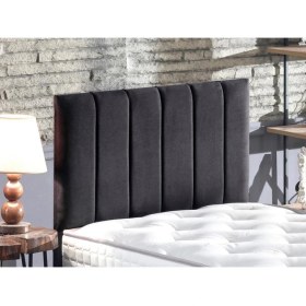 Resim Piano Lite Tek Kişilik Yatak Başlığı - 100 cm Siyah Kumaş Başlık 