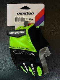 Resim Asistan Jelli Siyah Yeşil Kısa Parmak Bisiklet Eldiveni L Beden / Bisiklet 