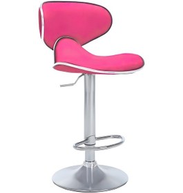 Resim Bürocci Zen Bar Taburesi - Gül Kurusu Modern Deri Metal Ataklı Yüksek Tezgah Sandalyesi - 9549s0490 Pembe 