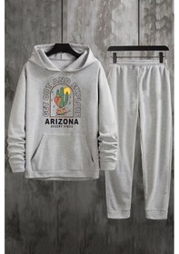 Resim Uyguntarz Unisex Arizona Baskılı Eşofman Takımı Gri 