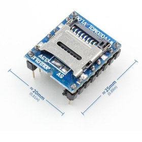 Resim Genel Markalar Wtv020 Mini Mp3 Wav Player Modülü Micro Sd 1g Tf Kart Ses Müzik Çalma Kartı16 Bit Pwm Dac 3w 
