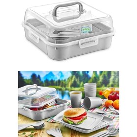 Resim Adissa Hobby Life 32 Parça 6 Kişilik Çantalı Magic Piknik Seti Hijyenik Ultra Lüx Kaliteli Pratik 