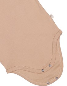 Resim Civil Baby Düz Renkli Kısa Kol 1-3 Yaş Çıtçıtlı Badi - Kahverengi - Sütlü Kahve / 2-3 Yaş 