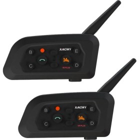 Resim Zigver V6 Artı Motosiklet Kask Bluetooth Kulaklık Interkom 1200M Interkom Iletişimci Su Geçirmez 2 Binici 