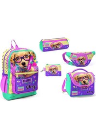 Resim Coral Hıgh Maskot Köpek Temalı Kız Ilkokul Çanta Seti-5 Li Set 
