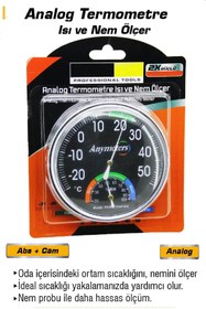 Resim HALL BREATHE Analog ısı ve nem ölçer, siyah renkli, hassas ve kullanışlı ölçüm cihazı 