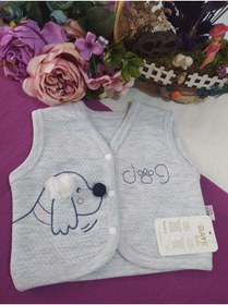 Resim bebekgarajı Gaye Erkek Bebek Yazlık Yelek, Köpek Motifli 