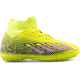 Resim Sportaç Çocuk Çoraplı Unisex Halısaha Ve Çim Zemin Kramponu 102h Sarı - Lila 