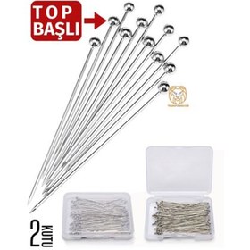 Resim Skygo ModaCar Top Başlı İğne 2 Kutu 100 Adet Başörtü İğnesi Toplu İğne 