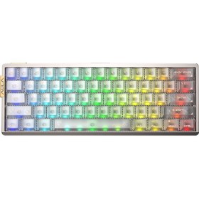Resim Aula Ag60 Alüminyum Manyetik Klavye Hall Effect Snowglow Switch 8000hz Rgb Tkl Hot Swap Oyuncu Klavyesi Şeffaf 