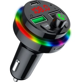 Resim Sprange Stf1 Rgb Işıklı Pd 25W + Qc 3.1A Şarj Bluetooth 5.1V Fm Transmitter 