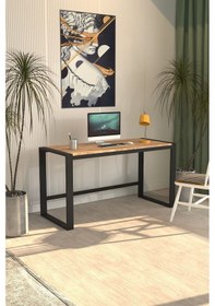 Resim Dekopratikmarsilya Çalışma Masası Bilgisayar Masası Ofis Masası 122x55 Atlantik Çam Atlantik Çam - Siyah 