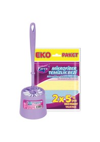 Resim Tuvalet Fırçası Ve 2 X 5 Mikrofiber Temizlik Bezi Paketi Diğer 