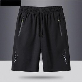 Resim Yaz Yeni Stil Basketbol Şortu Rahat Erkekler İçin, Hızlı Kuruyan Beş Çeyrek Pantolon, Buz İpek Fitness Bol Büyük Pantolon Siyah 