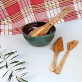 Resim Storemax Dusset Zeytin Ağacı Mutfak Gereçleri Seti – 4 Parça | El Yapımı, Çevre Dostu, Çizilmez Ahşap Pişirme Aletleri | Spatula Seti (4'lü Set) 