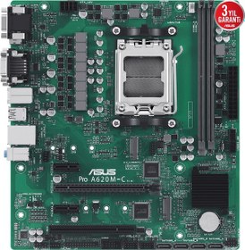 Resim Asus Pro A620m-c-csm Ddr5 Hdmı-dvı-dp Typec Pcıe 4.0 Am5 Matx Kurumsal Anakart 