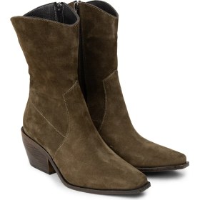 Resim Deery Kadın Hakiki Süet Haki Western Bot - Z1564ZHAKC01 
