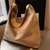 Resim Kadınlar İçin Büyük Kapasiteli El Çantası - Vintage Bej/Kahve Kahverengisi/Siyah, Şık Altın Tonlu Donanım, Yumuşak Kalınlaştırılmış Dayanıklı Tasarım, Astar ve Toka Kilidi, Şık İş Seyahat Çantası, Çok Renkli Mevcut Minimalist Tarzda Geniş Bayanlar için Torba, Ideal Hediye, Dizayner Çantalar, Şık Desenli Çanta 