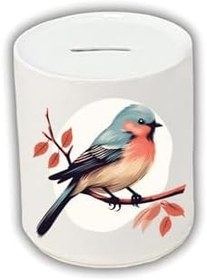 Resim Dalda Bulunan Kuş Temalı Kumbara - Para Biriktirme Kumbarası 