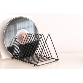 Resim Msy Trend Masaüstü 9 Raflı Siyah-Gold-Gümüş Metal Kitaplık Dergilik Plaklık Gazetelik 