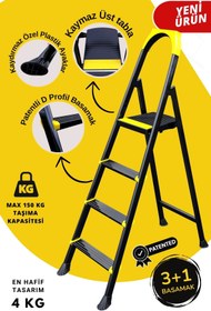 Resim KonkTools Leo 3+1 Basamaklı Metal Merdiven, leo3 