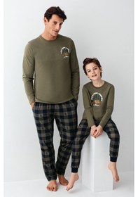 Resim Arnetta Erkek Çocuk Haki Pijama Takımı 5274-48510 Haki 