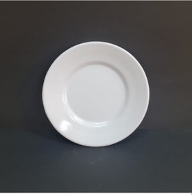 Resim 12 Adet Standart Çizgi Melamin Tatlı & Yemek Servis Tabağı 17 Cm - Beyaz Beyaz 