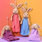Resim Sevimli Tavşan El Havluları - Yumuşak Mercan Polar, Hızlı Kuruyan ve Kalın, Pastel Renkler Siyah Kurdele Detayları ile, Banyo Dekoru için Mükemmel, Banyo Dekoru ve Aksesuarları, Yıkama Bezleri 