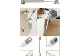 Resim 2 Adet Dolap Kapak Pistonu Mutfak Dolabı Kapağı Gazlı Amortisörlü Piston 100N / 25CM - Gri Renk 