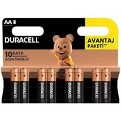 Resim Duracell Alkalin Kalem Pil (AA) 8 Lİ Kartela 