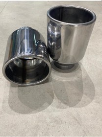 Resim Tek Çıkışlı 110mm Egzoz Ucu Yuvarlak Düz 