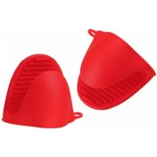 Resim Geeksen Pişirme, Yemek Pişirme, Izgara İçin Kalın Silikon Fırın Eldiveni Kırmızı Çok Renkli 