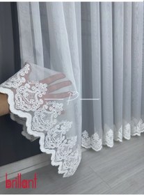 Resim Tül Perde Brillant Marka Tt Zemin Etek İşleme Nil Desen Çok Renkli 