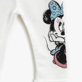 Resim Kız Bebek Minnie Mouse Baskılı Tayt Beli Fırfırlı 