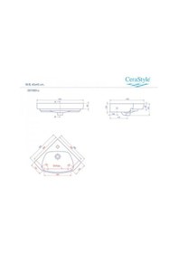 Resim Turkuaz Seramik Cerastyle Arda Köşe Lavabo 46 x 46 CM 