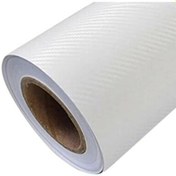 Resim Temiz Pazar Beyaz Karbon Folyo 3d Hava Kanallı Kaplama Folyosu 152 Cm X 1 Metre 